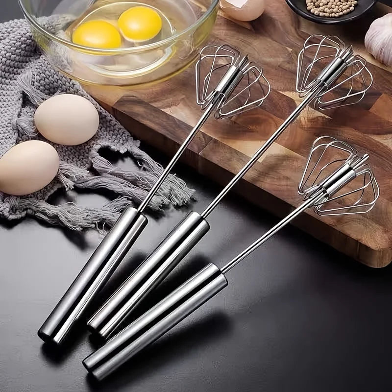 Stainless Steel Egg Beater Durable Semi-Automatic Mixer for Effortless Egg Cream Mixing Stirring and Beating for Kitchen Baking - Smarsty