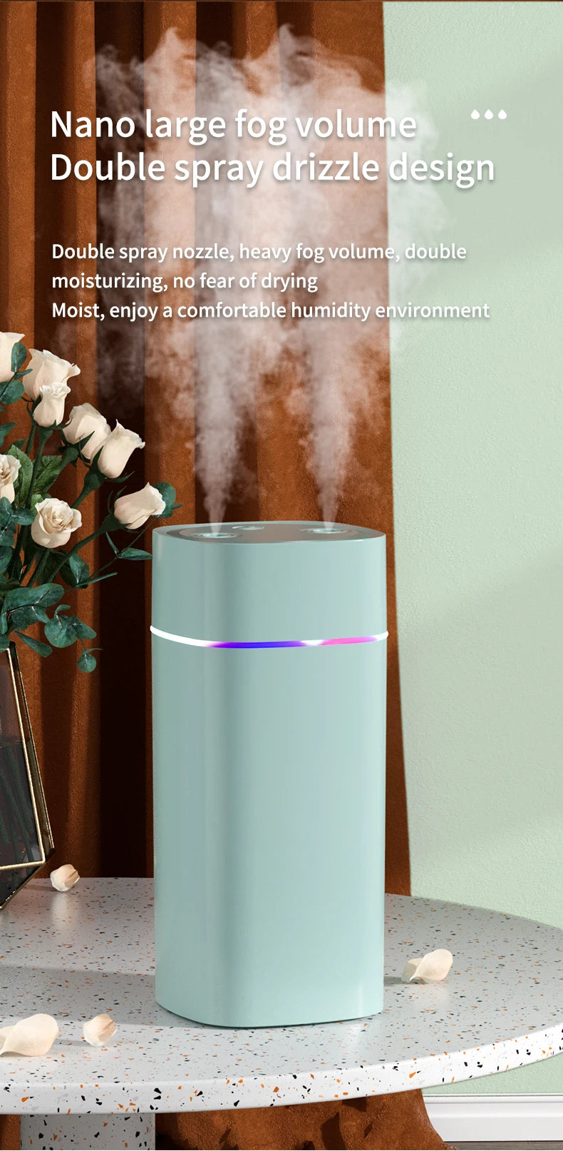 USB Essential Oil Humidifier with Double Spray Mist - Smarsty
