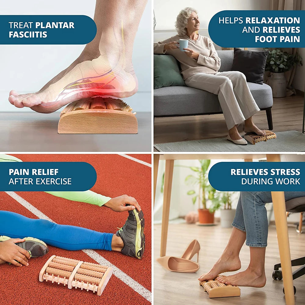 Wooden Foot Roller for Plantar Fasciitis Relief - Smarsty