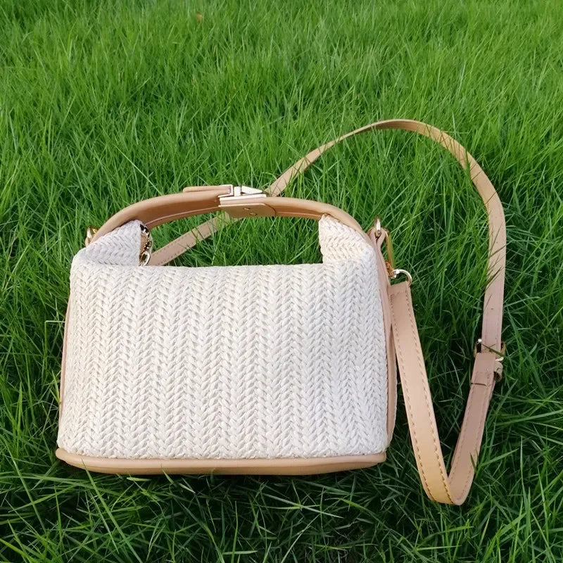 Straw Handbag Crossbody Tote For Summer Beach Style - Smarsty