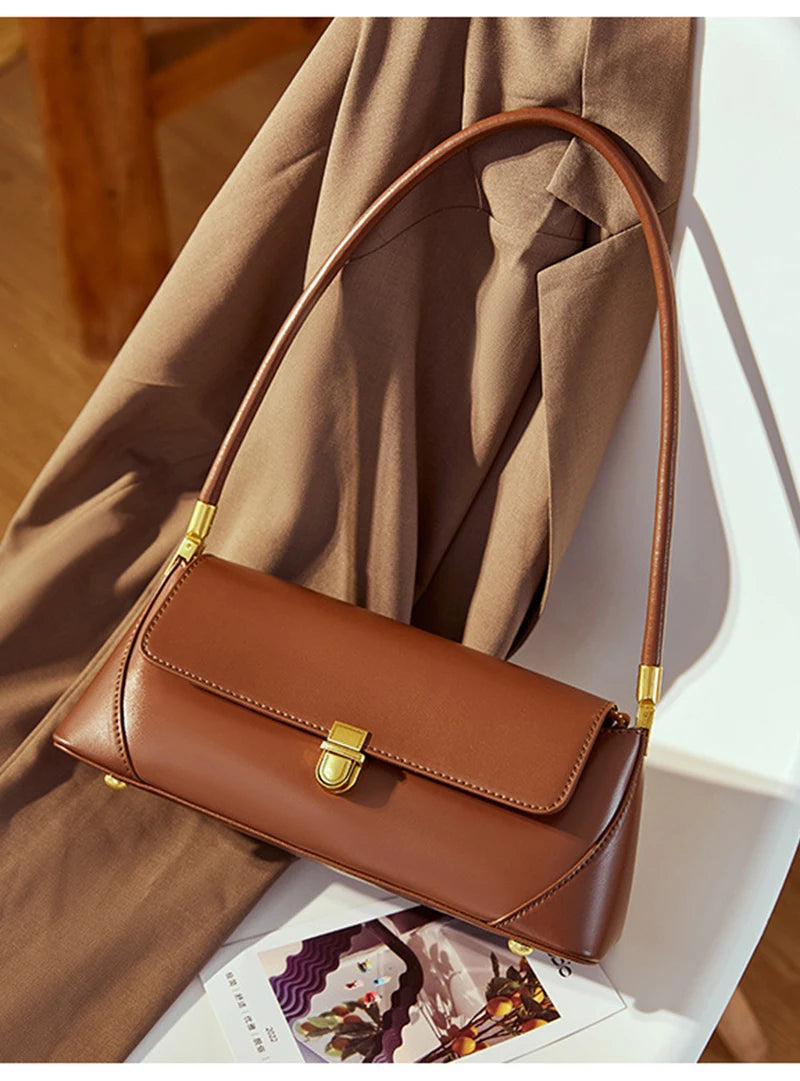 Lux Baguette Bag For Women Genuine Leather Shoulder - Smarsty