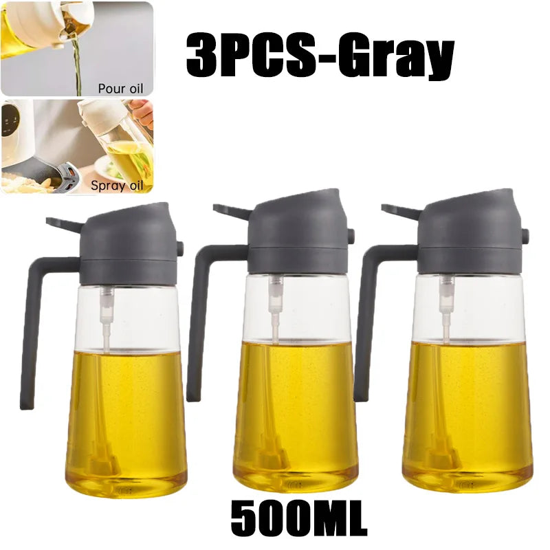 200/300/500ml Oil Spray Bottle BBQ Cooking Olive Oil Sprayer Plastic Baking Oil Spray Empty Bottle Vinegar Bottle Or Oil brush - Smarsty