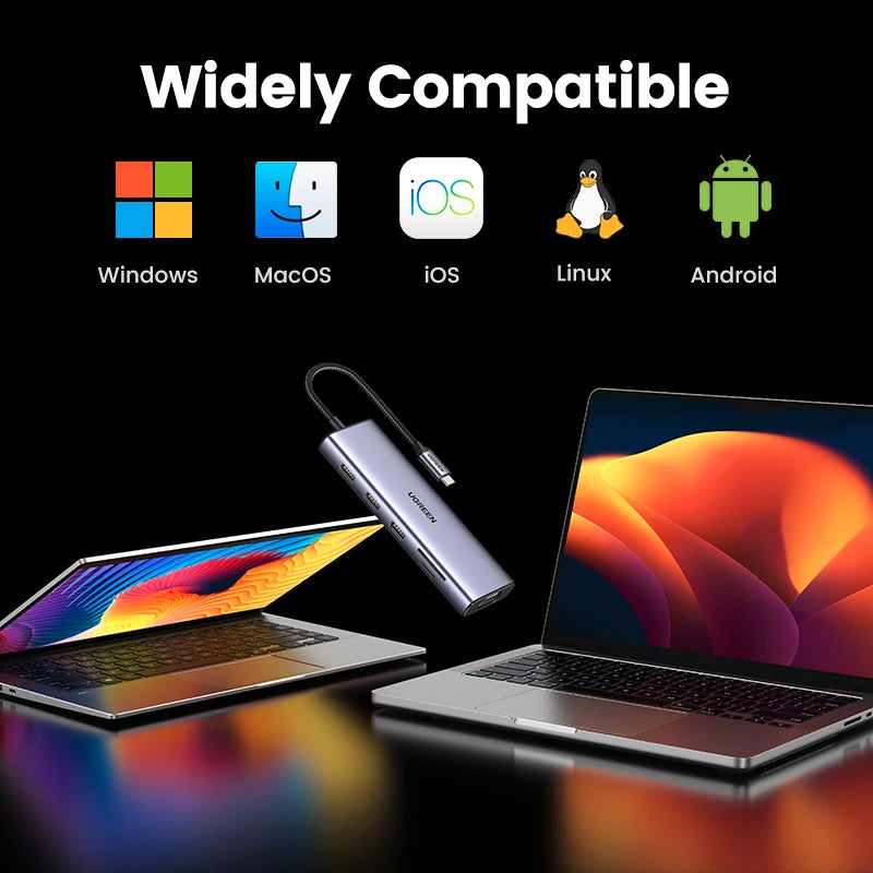 USB C Multiport Hub 4K HDMI Ethernet Dock PD100W Compact