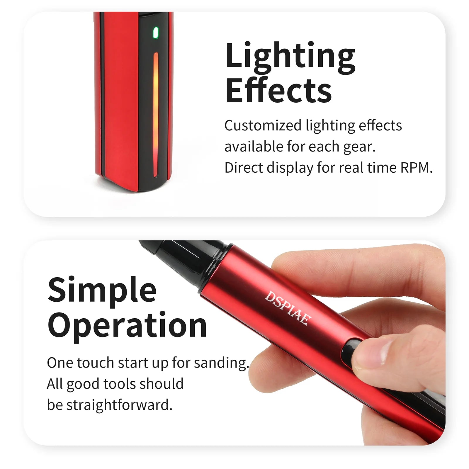 DSPIAE ES-A DIY Reciprocating Sander Electric Grinding Pen Plastic Model Sanding Paper Head for Military Model Craft Tools Hobby