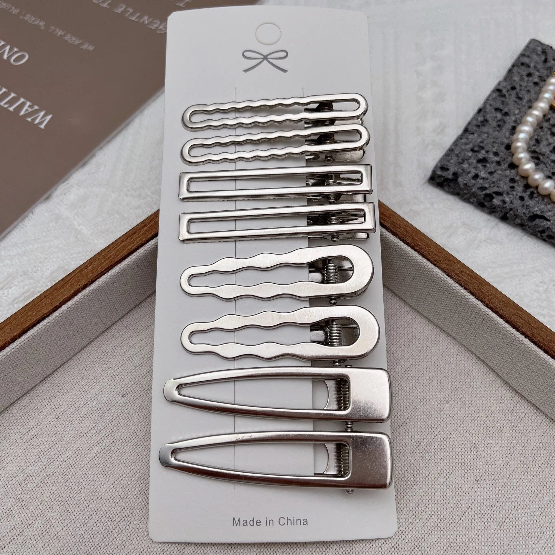 8PCS Silver Metal Hair Clips for Stylish Bangs - Smarsty