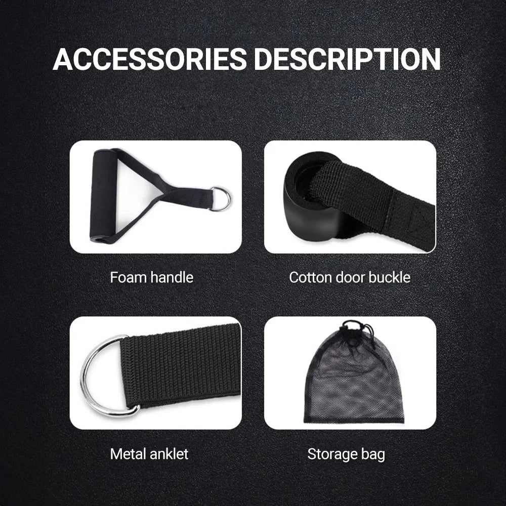 10-14pcs/Set Pull Rope Bodybuilding Resistance Bands Set Multi-function Tensioner Suit Muscle Training Belt Elastic Bands by Smarsty