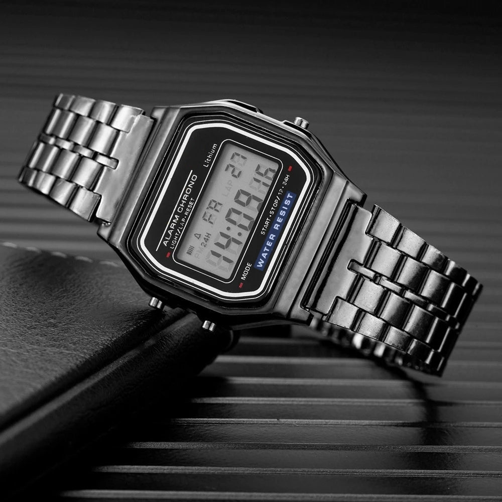 Luxury LED Digital Watch for Men Stainless Steel - Smarsty