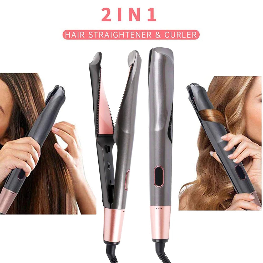 2 in 1 Hair Straightener and Curler with Fast Heating - Smarsty