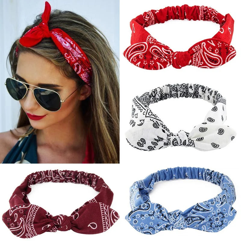 Boho Soft Elastic Headband For Women Vintage Cross Knot - Smarsty