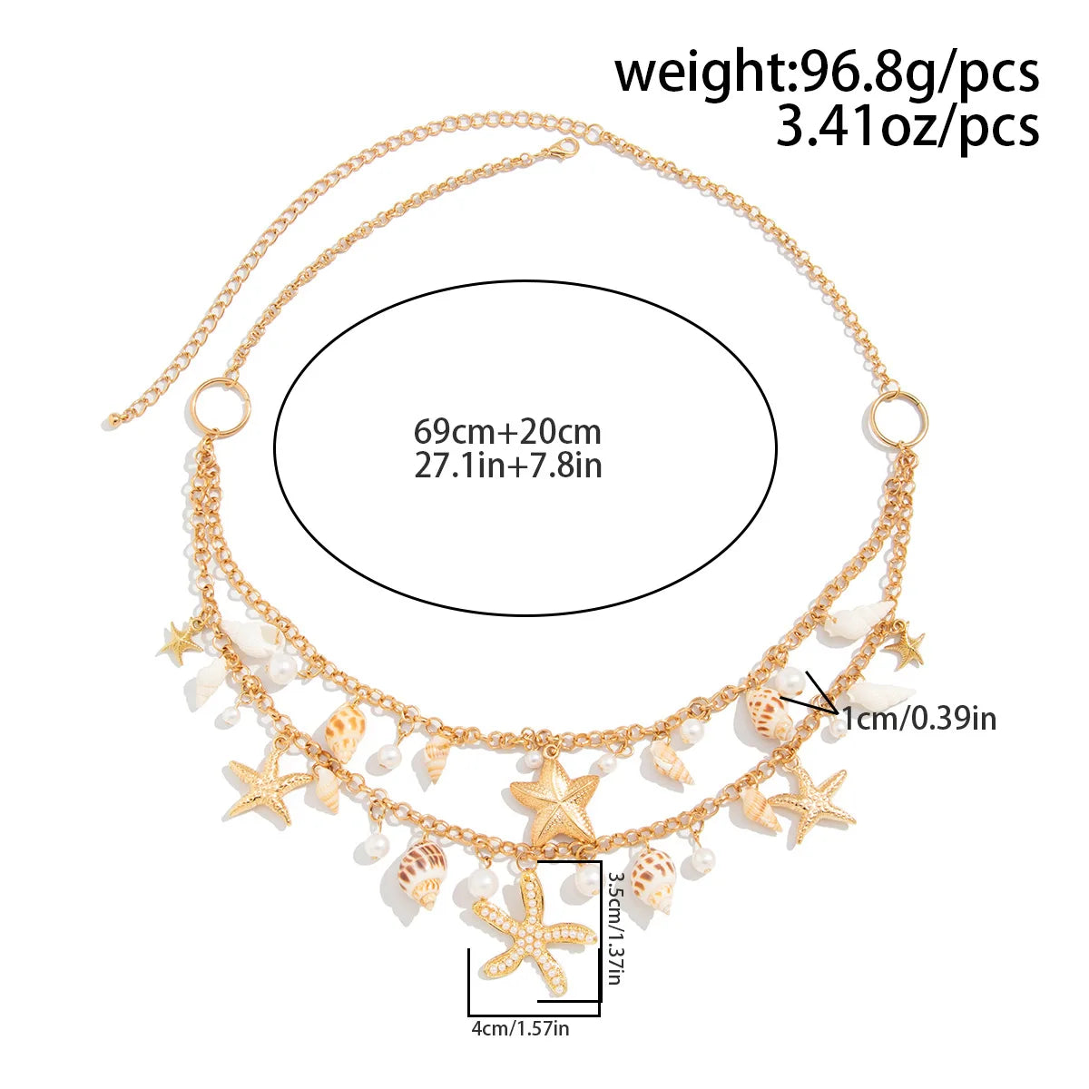 Charming Double Layer Sea Starfish Belly Chain Jewelry - Smarsty
