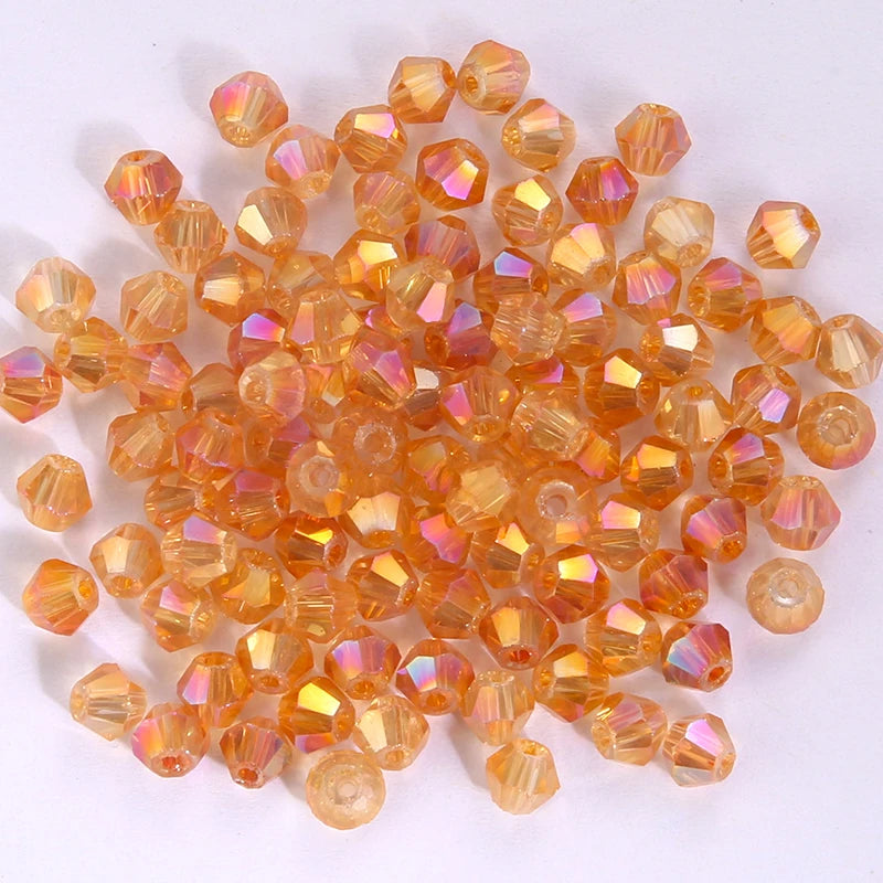 100Pcs 4MM Glass Bicone Beads for Jewelry Making - Smarsty