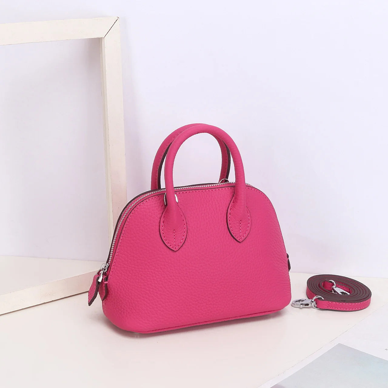 Cow Leather Shell Bag Crossbody Women Messenger Style - Smarsty