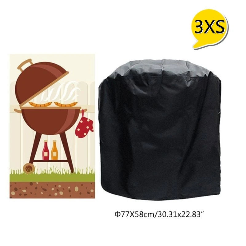Black Waterproof BBQ Grill Cover for All Seasons - Smarsty