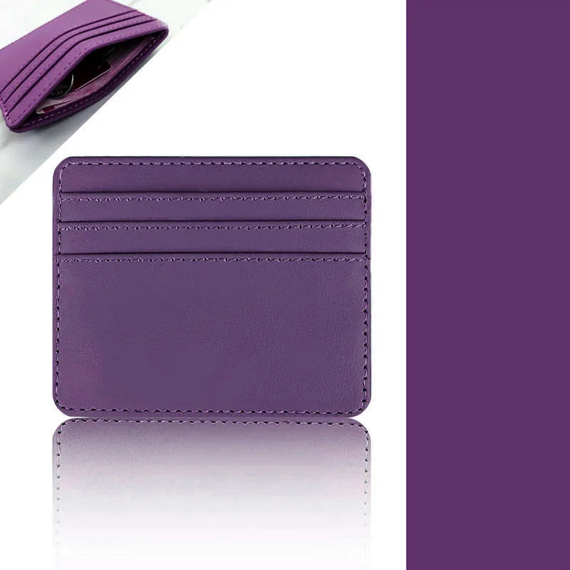 PU Leather ID Card Case - Slim Multi-Slot Holder for Bank/Credit Cards - Smarsty