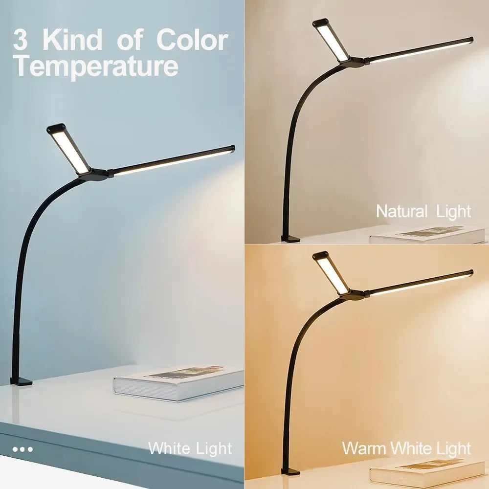 Dimmable LED Clip Desk Lamp for Reading - Smarsty