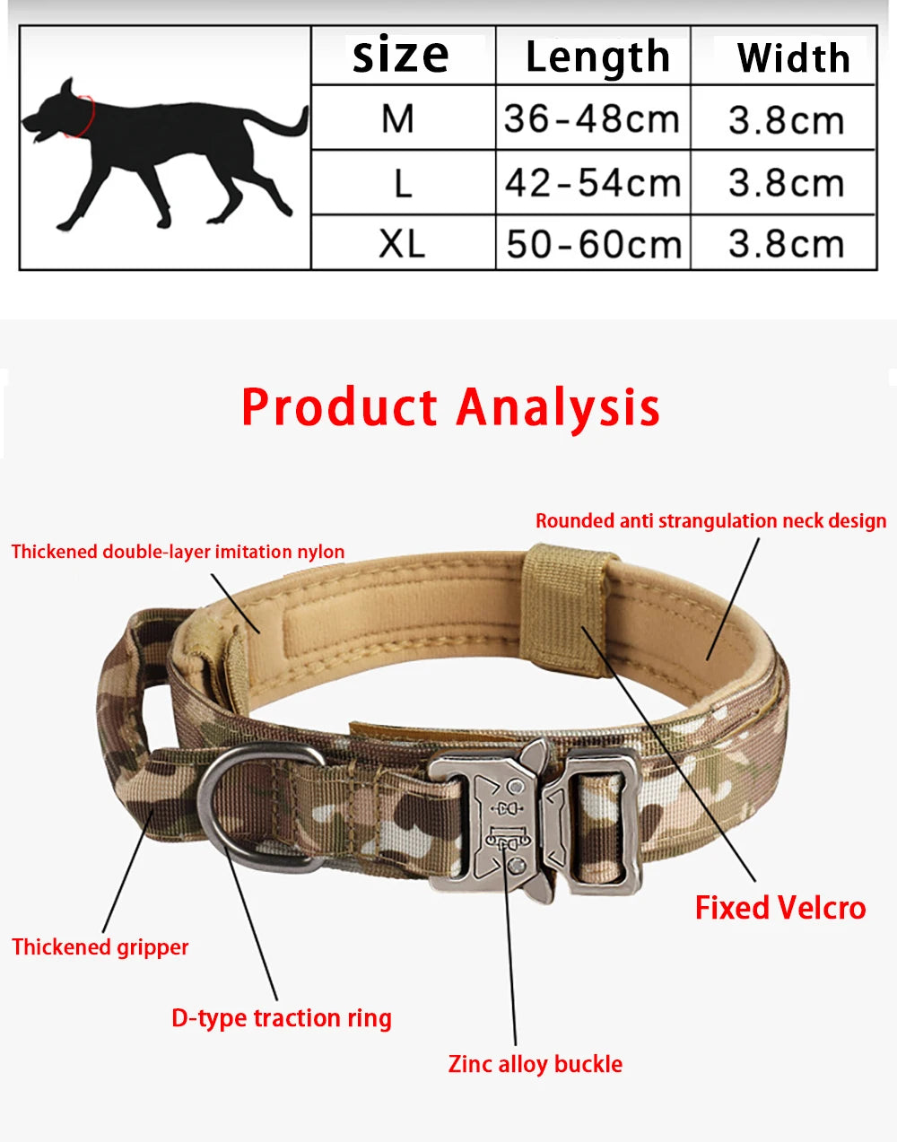 Tactical Nylon Dog Collar with Metal Buckle - Smarsty