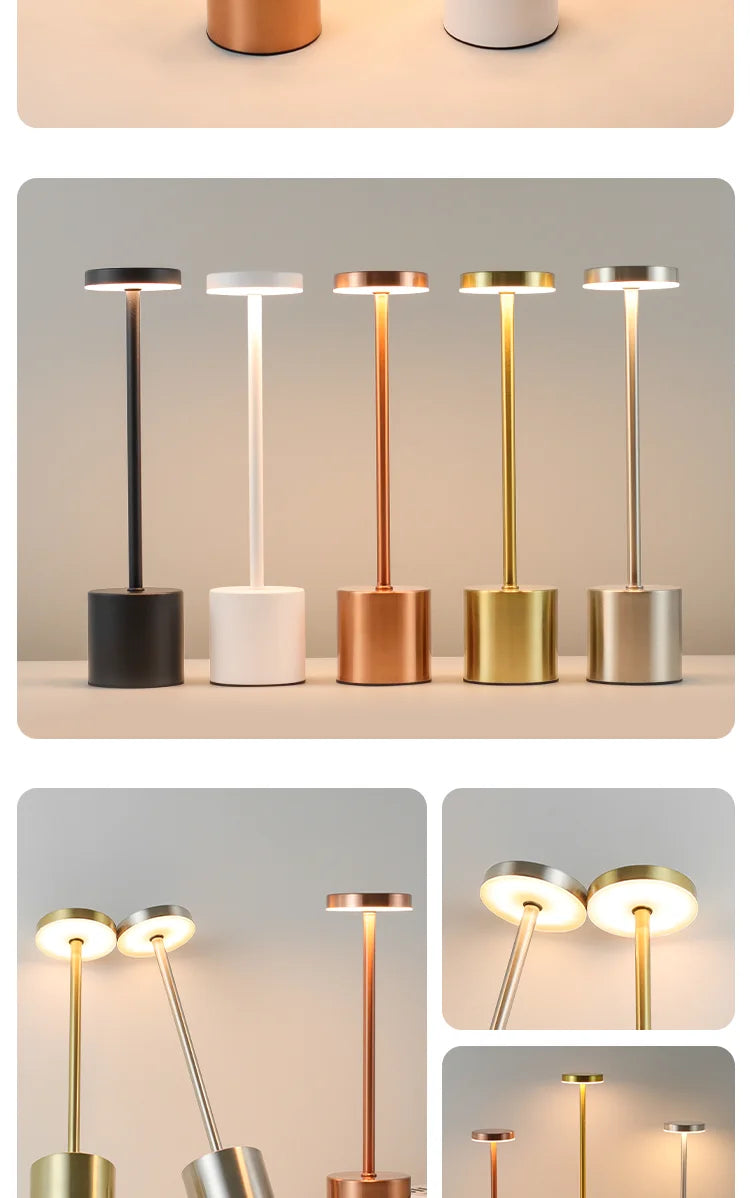 Rechargeable Touch Sensor LED Table Lamp with Adjustable Colors - Smarsty