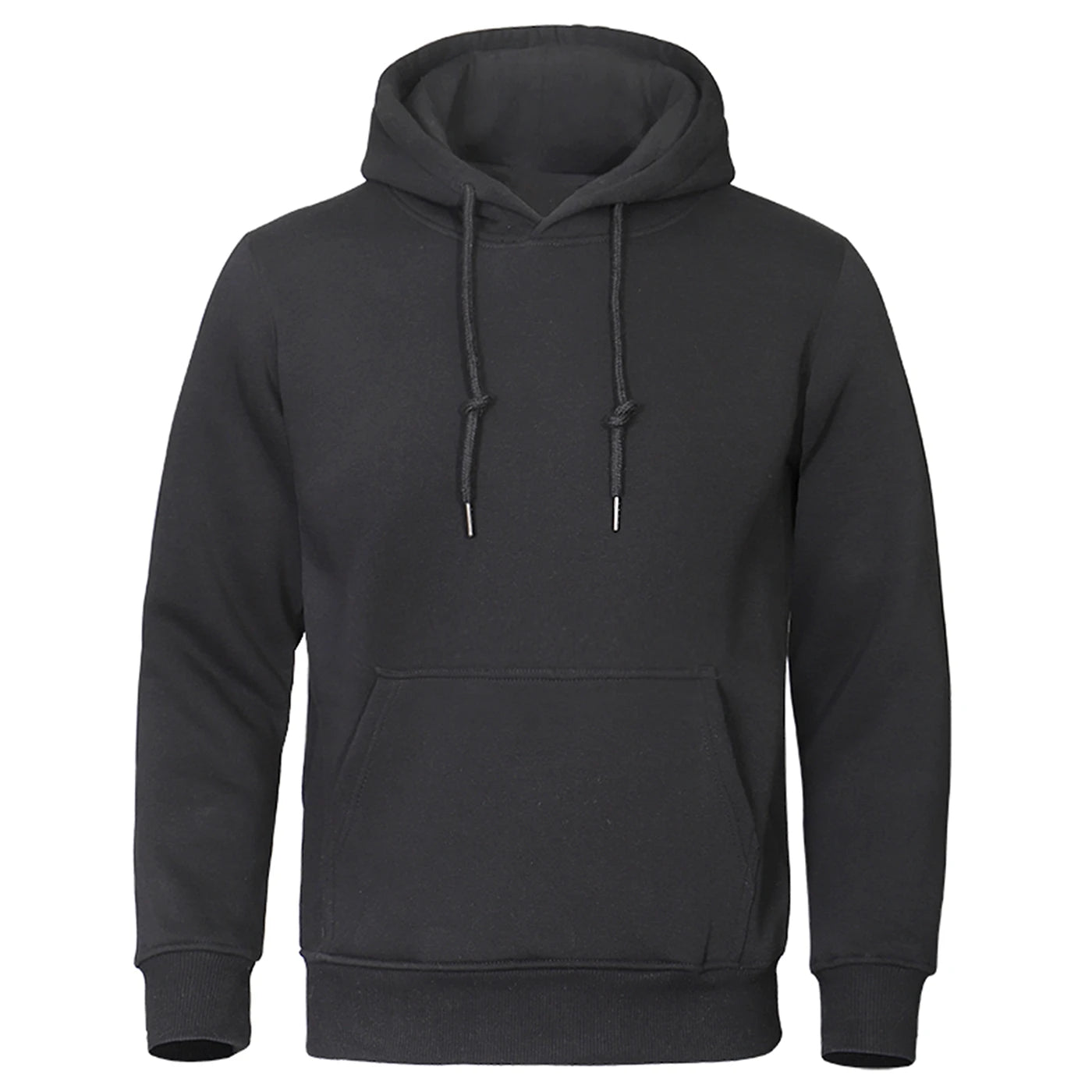 Autumn Winter Men Fleece Warm Mens Sweatshirt Casual Solid Color Streetwear Pullovers Sport School Fashion Hot Sale Hoodies - Smarsty