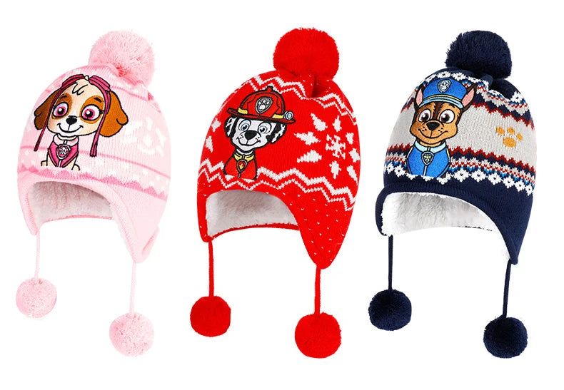 Kids Cartoon Winter Hat Scarf Set With Gloves Warmth - Smarsty