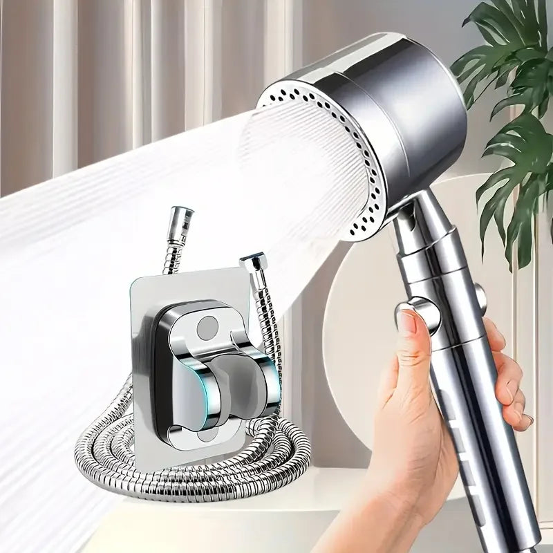 New High Pressure Water Saving Filter Shower Head 5 Modes Handheld Shower Head One Button Stop Bathroom Accessories Set - Smarsty