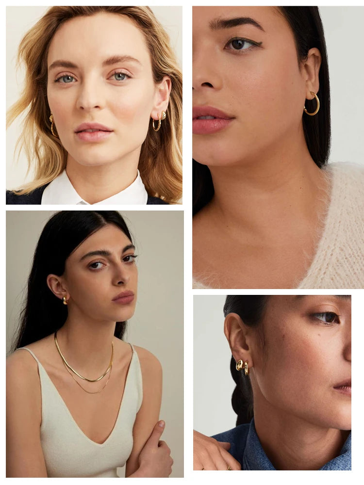 Vintage-Inspired Small Hoop Earring Set for Women - Smarsty