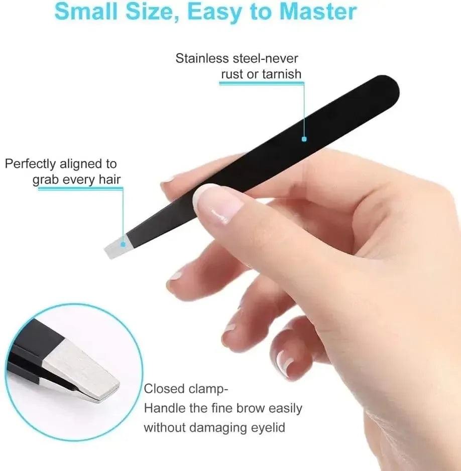 Colorful Stainless Steel Eyebrow Tweezers for Precision Hair Removal - Smarsty