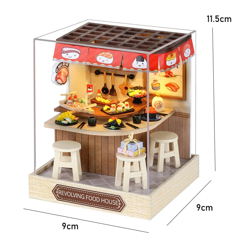 Wooden Mini Miniature Doll House DIY Small House Kit 3D Puzzle Building Assembly House Furniture Toy Children's Birthday Gifts