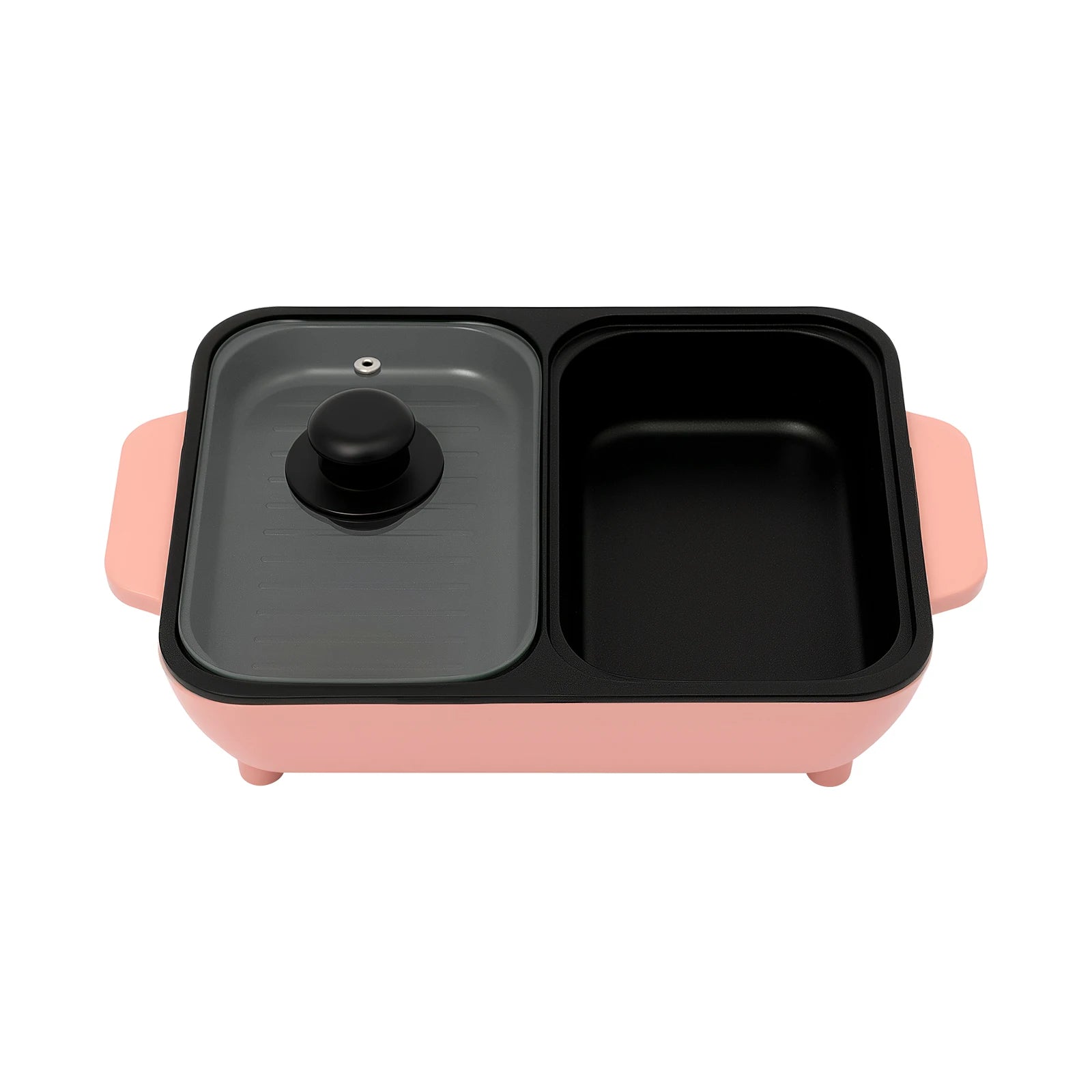 2-in-1 Electric Hot Pot with Griddle Tabletop Non-stick Pan Vegetable Grill Cooker BBQ Shabu Pot Household Noodles Cooking Pot