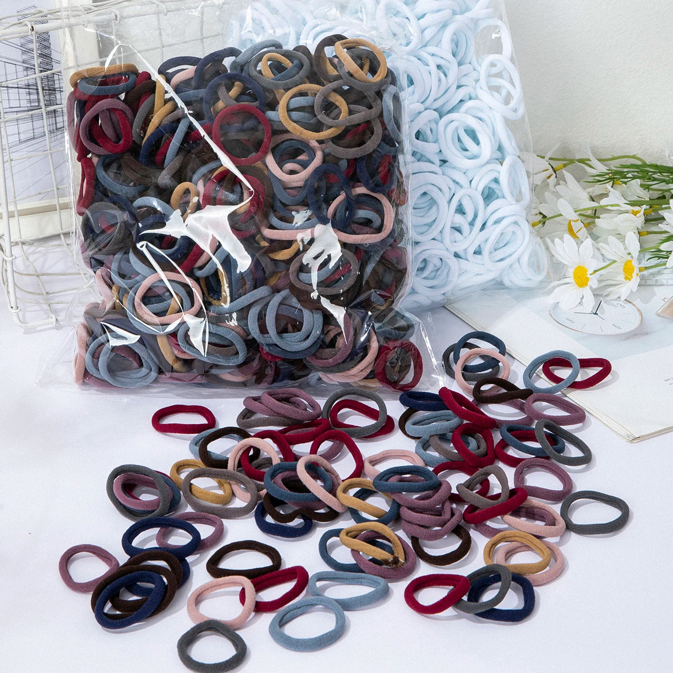 50Pc Seamless Elastic Hair Bands Thick Comfortable Durable - Smarsty