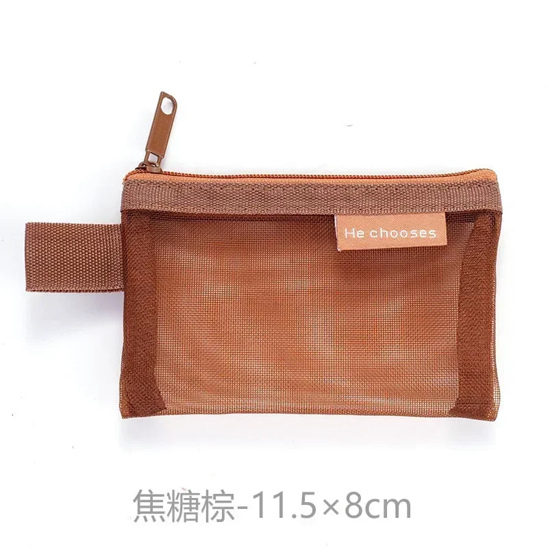 Small Square Nylon Coin Pouch With Zipper Card Holder - Smarsty
