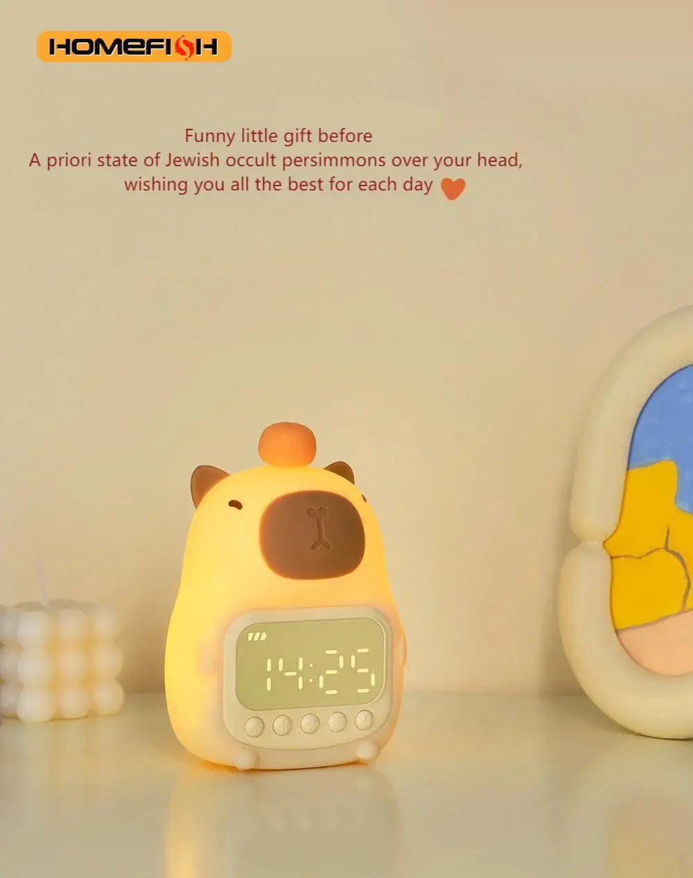 Capybara LED Night Light Alarm Clock for Kids - Smarsty