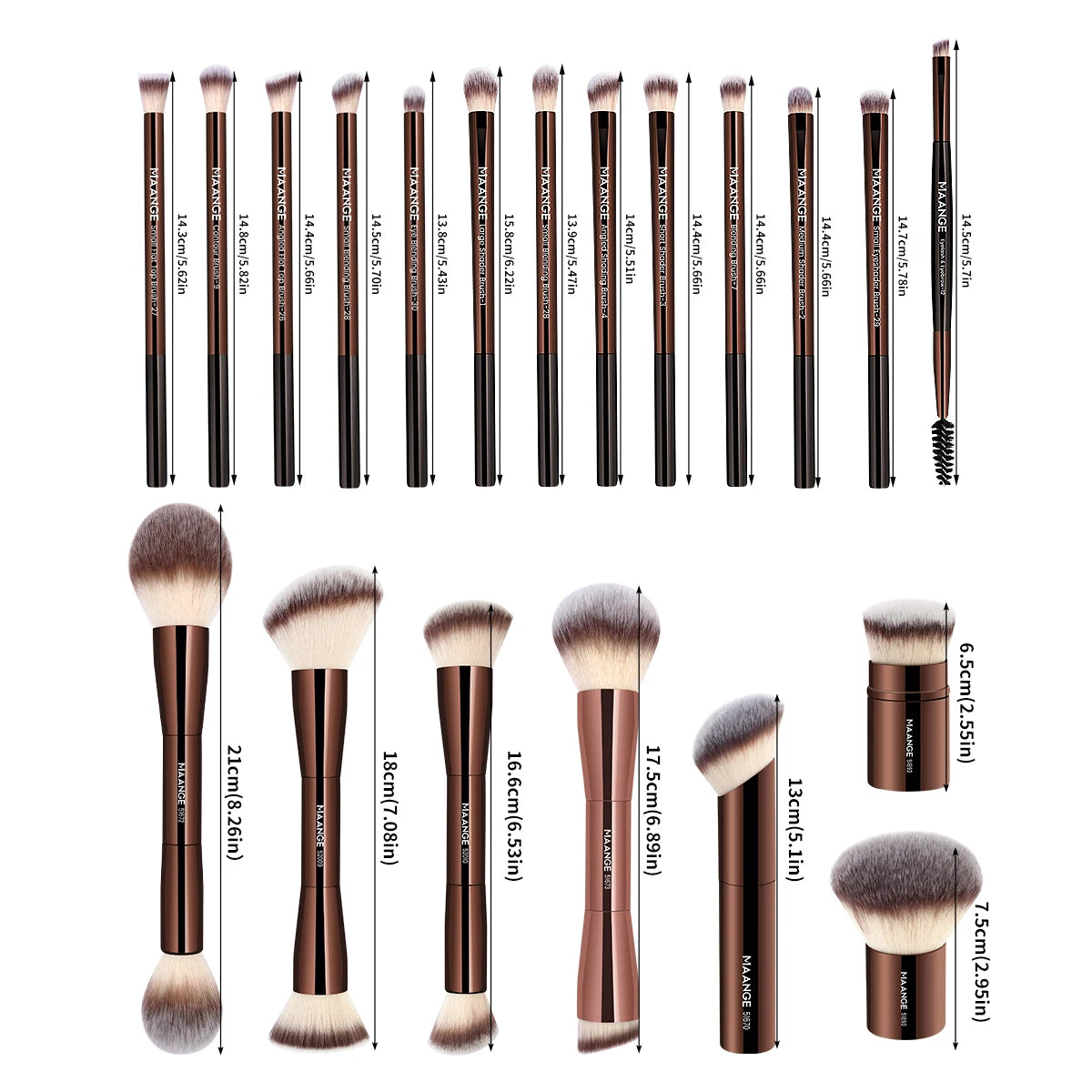 MAANGE 20 Piece Pro Makeup Brush Set for Flawless Blending - Smarsty