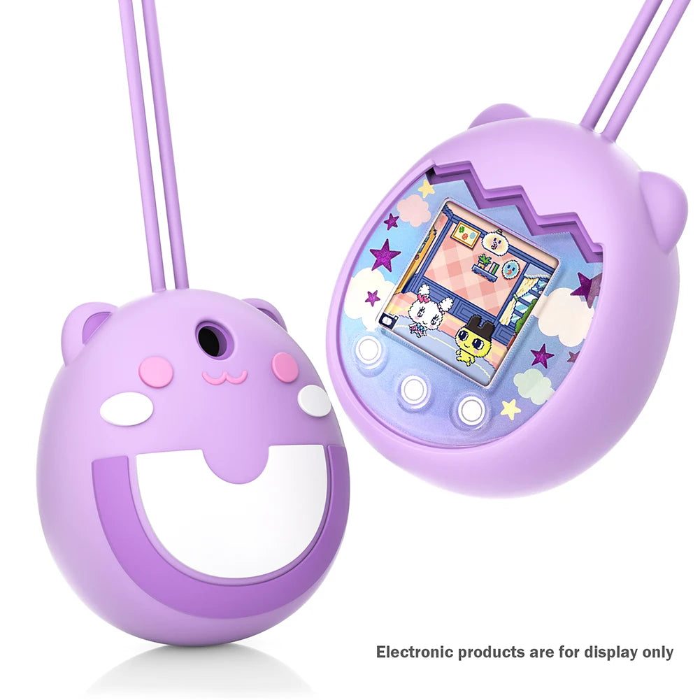 Silicone Full Protector Cover Cartoon Animal Shaped E Pet Machine Cover Waterproof Scratch-proof with Lanyard for Tamagotchi Pix