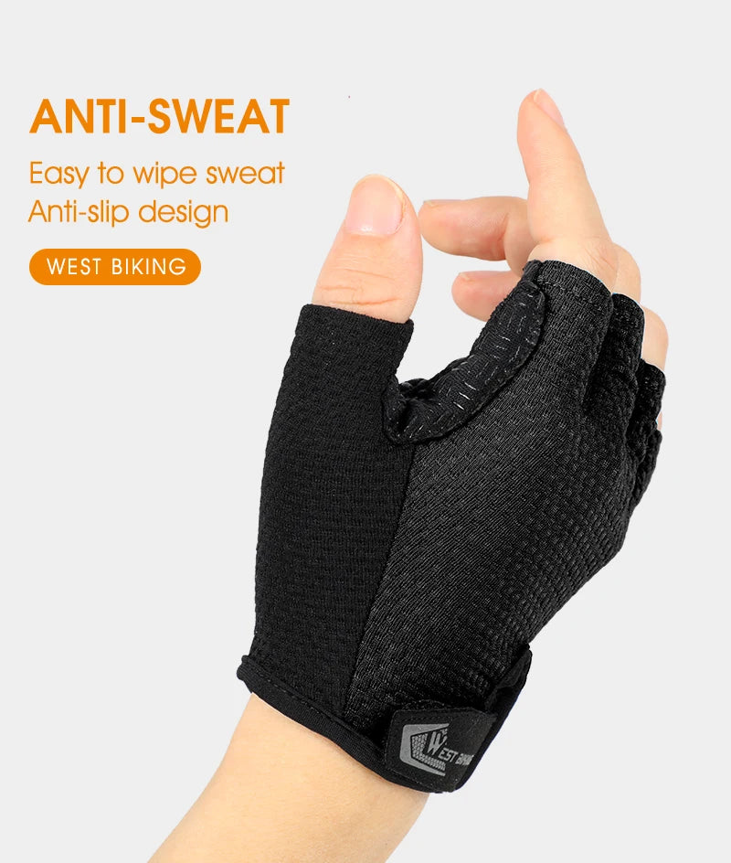 West Biking Full Finger Cycling Gloves Non Slip Silicone Palm - Smarsty
