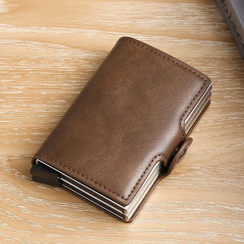 Large Capacity Double Layer ID Credit Card Holder Anti Rfid Blocking Protected Magic Wallet for Men Carbon Fiber Cardholder Case