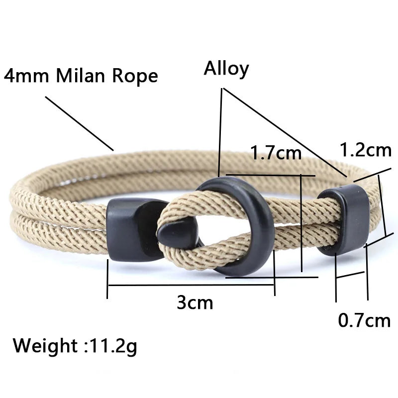 Men's Double Layer Paracord Survival Rope Bracelet Outdoor - Smarsty