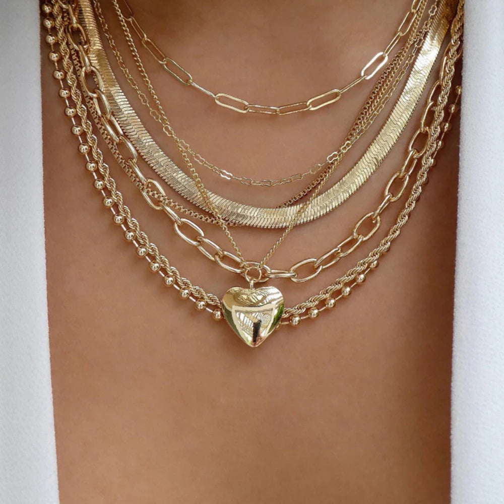 Vintage Gold Boho Layered Necklace Set for Women - Smarsty
