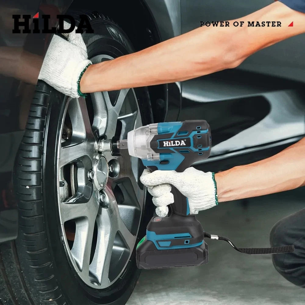 HILDA 18V Rechargeable Electric Impact Wrench for Car Maintenance - Smarsty