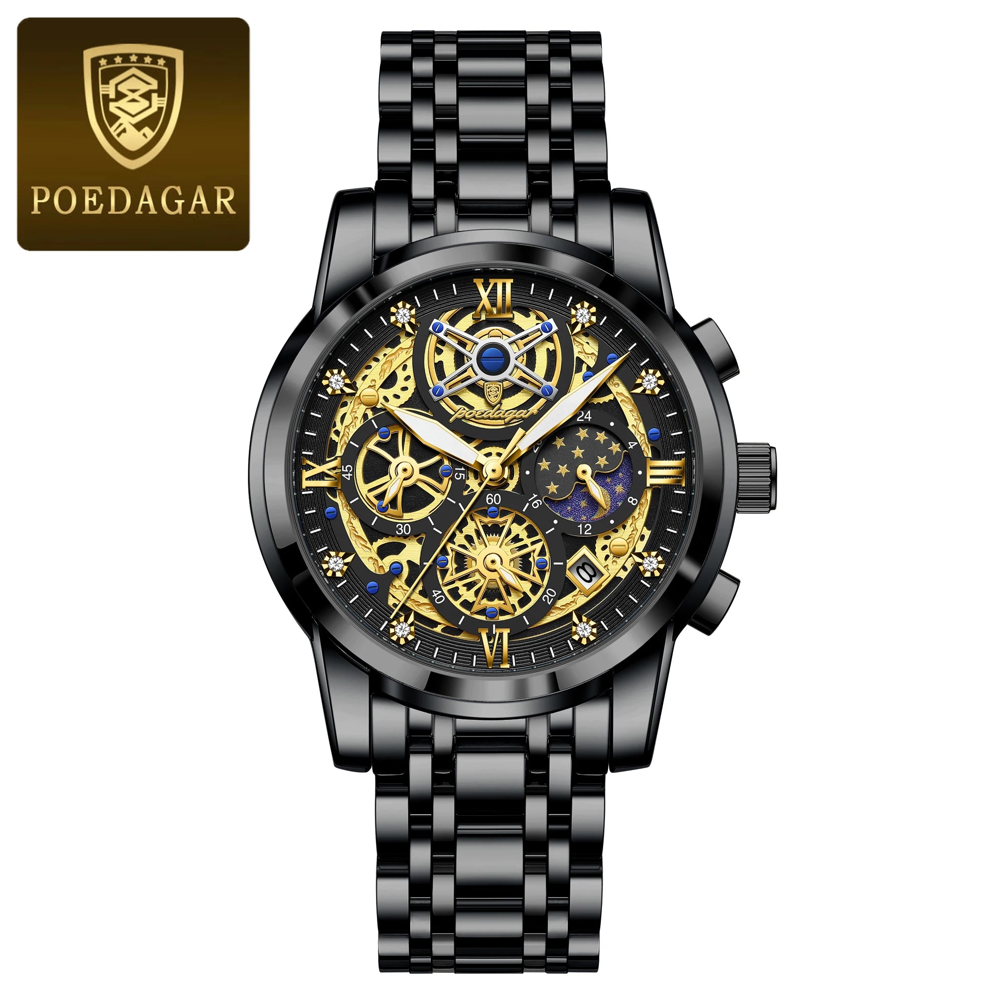 Luxury Waterproof Men's Chronograph Watch with Luminous Date - Smarsty