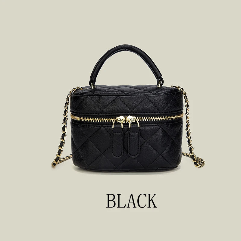 Mini Quilted Crossbody Bag PU Leather Designer Style - Smarsty