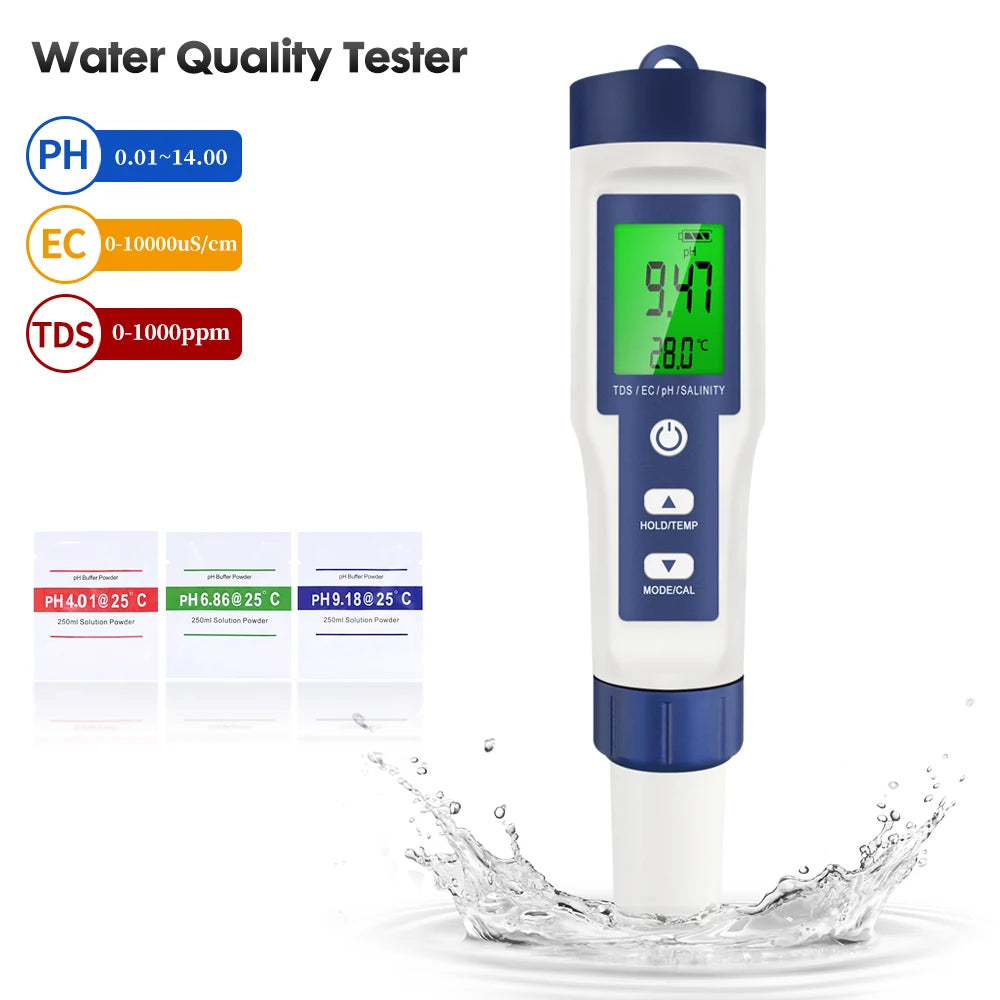 Professional 5 In 1 Water Quality Tester for Accurate Measurement - Smarsty