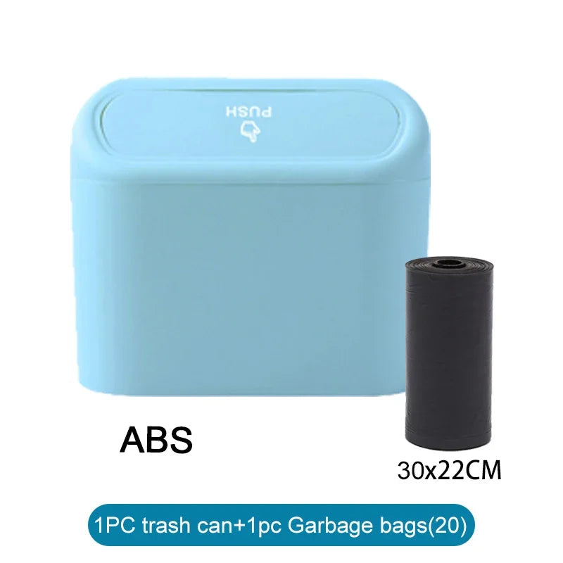 Car Trash Can (with Lid) Contains 60 (300) Garbage Bags, Small Car Trash Can, Leak-proof Mini Car Accessories - Smarsty