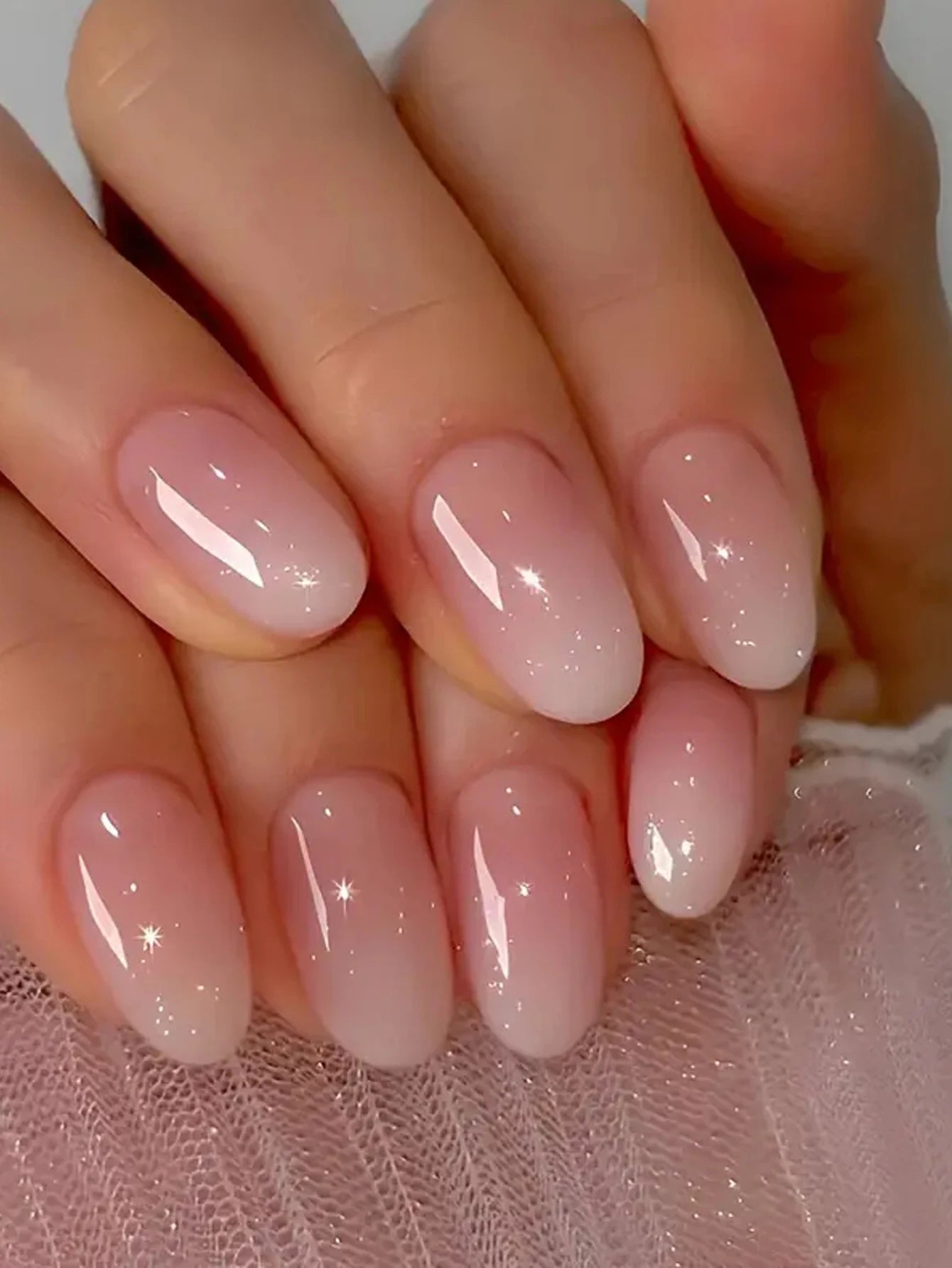 Water Drop Gradient Blush Press On Nails Set - Smarsty