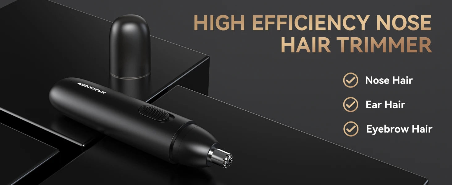 MAXGROOM Nose Hair Trimmer for Men Rechargeable 360 Rotating Dual-Blade Electric Shaver Eyebrows Nose Hair Trimmer Painless Safe - Smarsty