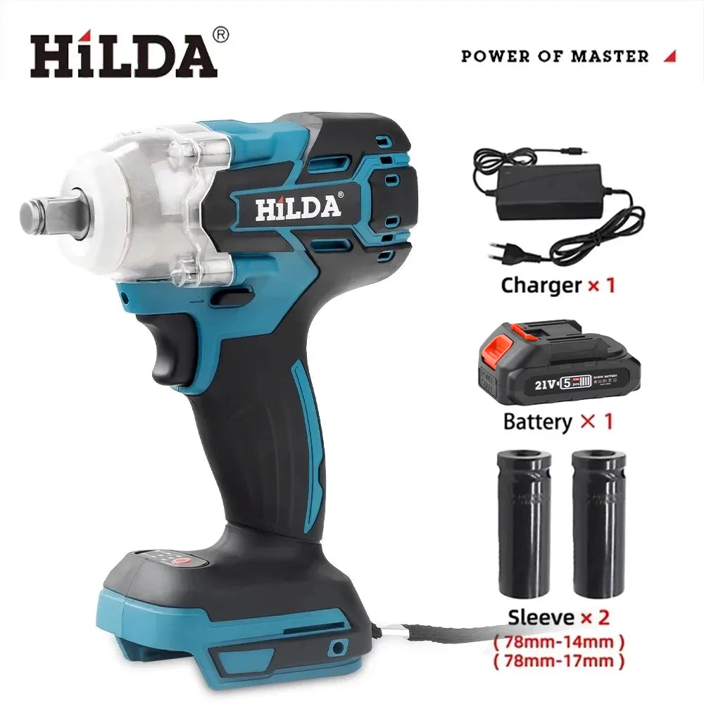 HILDA 18V Rechargeable Electric Impact Wrench for Car Maintenance - Smarsty