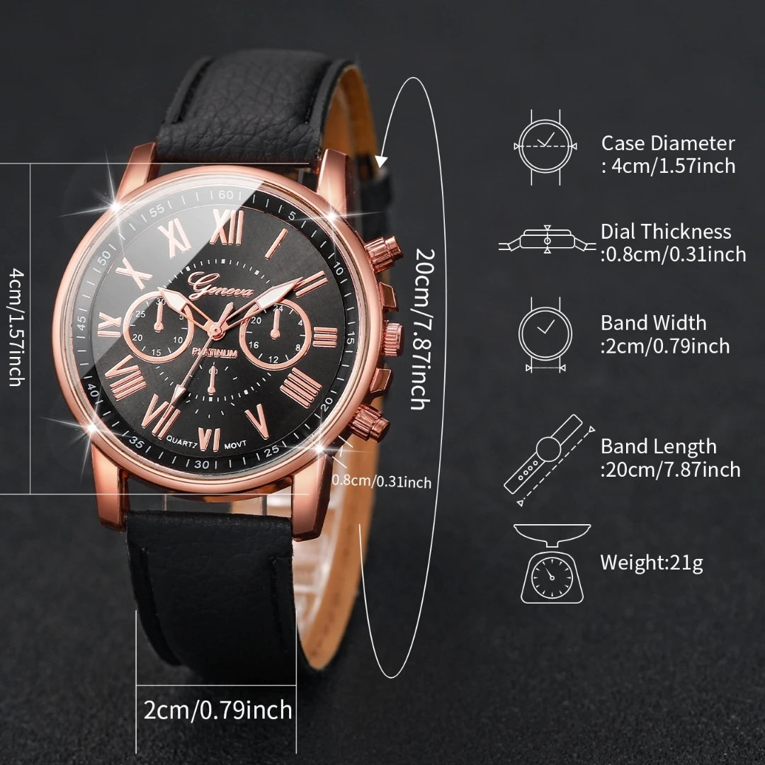 Fashionable Women's Quartz Watches with Leather Band - Smarsty