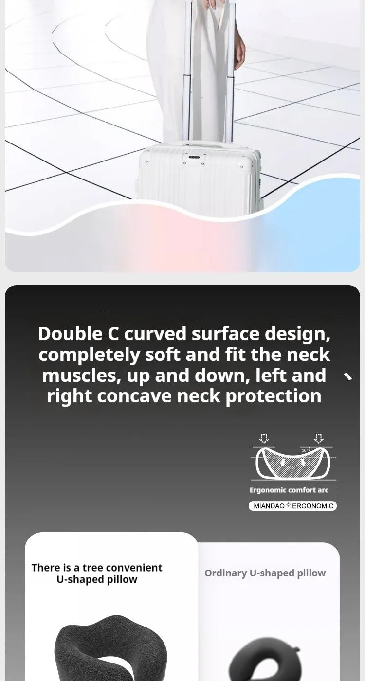 Memory Foam U-Shaped Travel Pillow for Neck Support - Smarsty