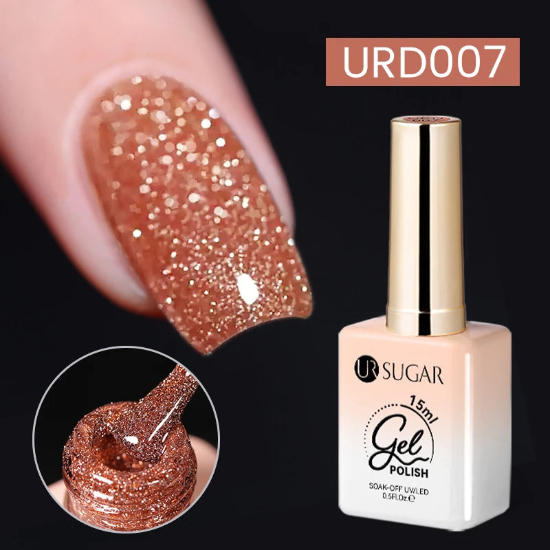 UR Sugar 15ml Silver Reflective Gel Polish for Sparkling Nails - Smarsty
