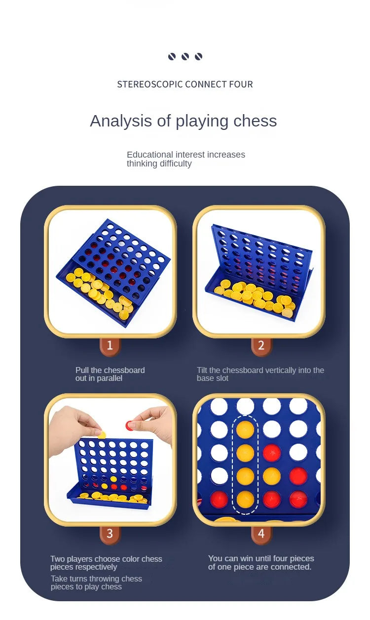 Four In A Row Bingo Chess Connect Classic Family Board Game Toys Fun Educational Toy for Kids Children Entertainment Game by Smarsty
