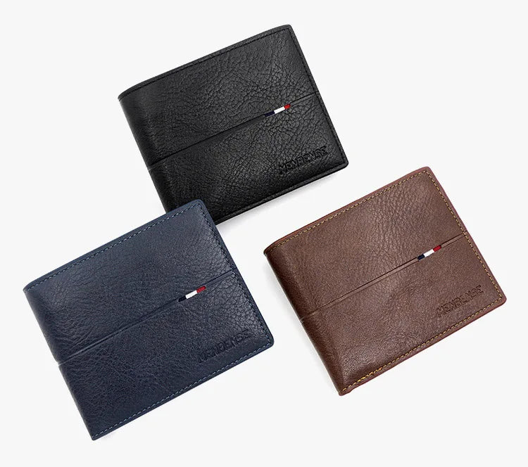Slim Men Wallets New Short Zipper Card Holder Photo Holder Male Purse Simple Coin Pocket High Quality PU Leather Men's Wallet - Smarsty